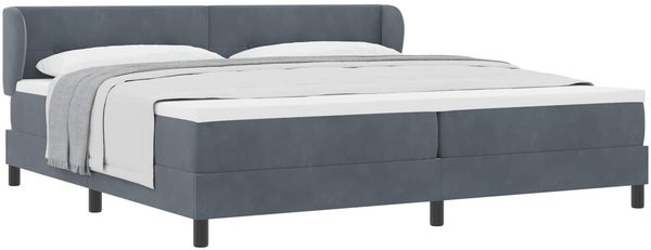 vidaXL Boxspringbett mit Kopfteil Dunkelgrau 200 x 200 cm Samt 3340407 Bild 2
