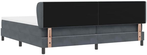 vidaXL Boxspringbett mit Kopfteil Dunkelgrau 200 x 200 cm Samt 3340407 Bild 9