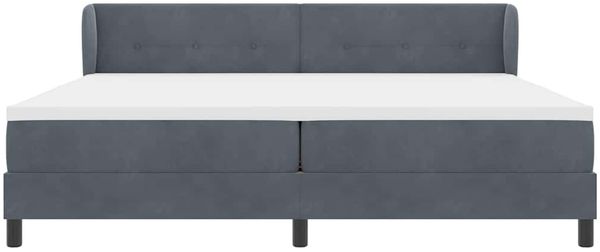 vidaXL Boxspringbett mit Kopfteil Dunkelgrau 200 x 200 cm Samt 3340407 Bild 7