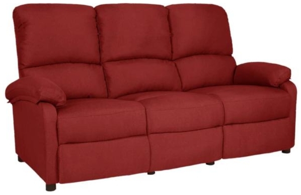 vidaXL 3-Sitzer-Sofa Verstellbar Weinrot Stoff