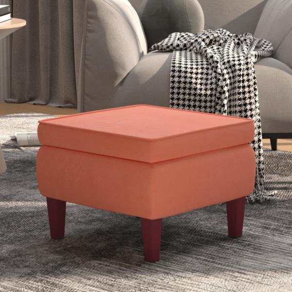 vidaXL Hocker mit Holzbeinen Rosa Samt [329461]