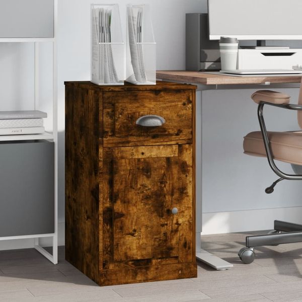 vidaXL Beistellschrank mit Schublade Räuchereiche 40x50x75 cm 816485
