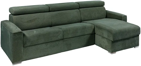 Vente-unique - VIZIR Sofa SamtStoff Grün - B 223 cm152 cm x H 110 cm95 cm x L 302 cm Bild 4