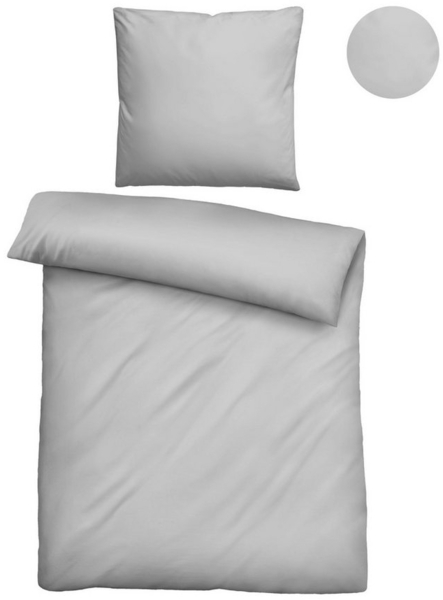 biberna Tencel Bettwäsche 0470500 UNI, sturmgrau, 1x 155x200 cm + 1x 80x80 cm