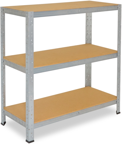 shelfplaza HOME 90x75x60 cm Schwerlastregal in grau-verzinkt mit 3 Böden und 175 kg Traglast pro Boden