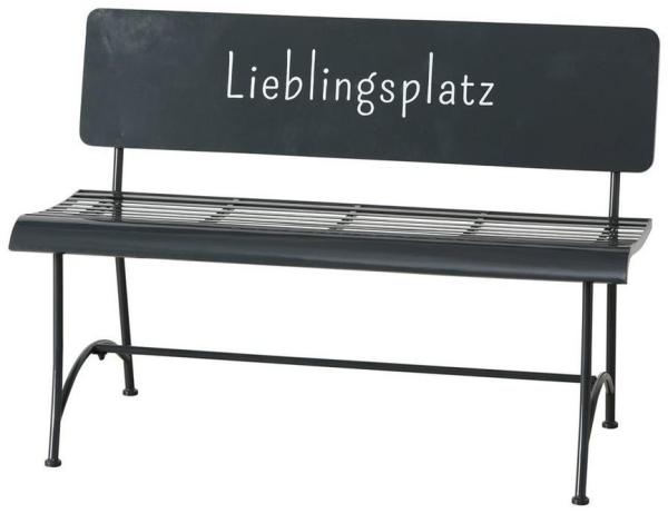 BOLTZE Gartenbank Bank Lieblingsplatz, Metall Dunkelgrau 115 x 55 x 80 cm Outdoor