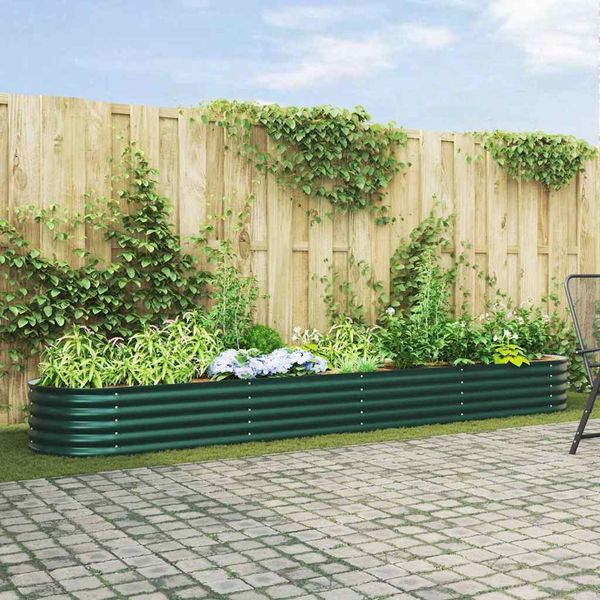 vidaXL Hochbeet Grün 400 x 80 x 44 cm Stahl 42008127