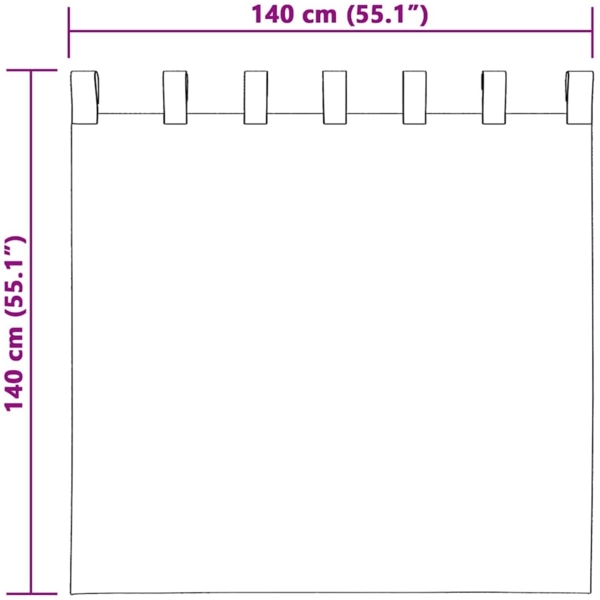 vidaXL Verdunkelungs-Vorhänge mit Ringen 2 pcs Dunkelblau 140 x 140 cm 4107583 Bild 7