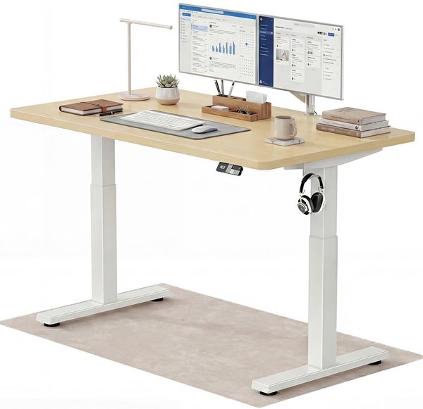 Devoko Höhenverstellbarer Schreibtisch 180x80 cm elektrisch, Höhenverstellung 71-121 cm mit Smart Control, 120 kg Tragkraft, für gesundes Arbeiten