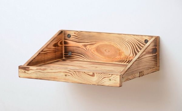 Lycce Wandboard Lycce Wandregal FUEGO aus geflammtem Vollholz, 1-tlg.