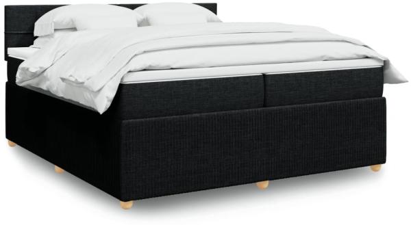 vidaXL Boxspringbett mit Matratze Schwarz 200x200 cm Stoff 3289865