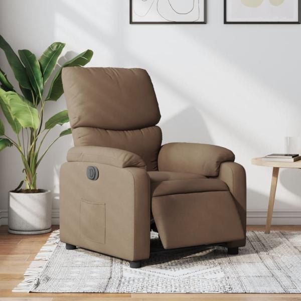 vidaXL Relaxsessel Elektrisch Braun Stoff 3204804