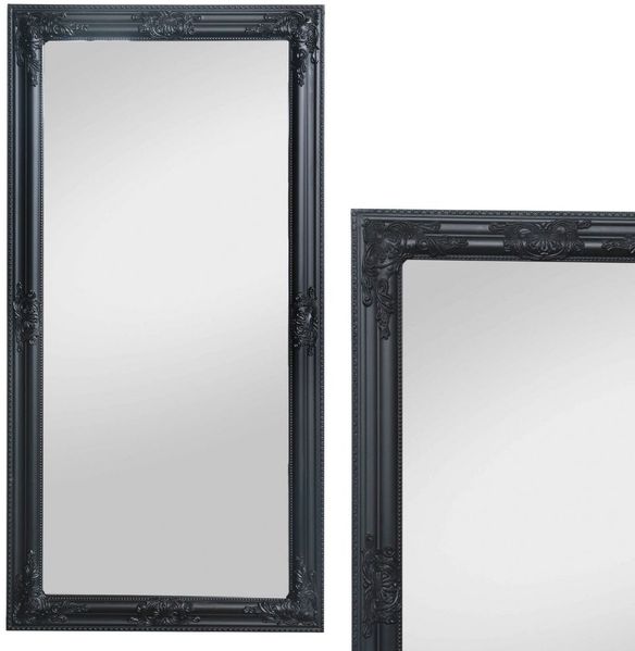 Wandspiegel BESSA schwarz matt 120x60cm Barock Flurspiegel Badspiegel Spiegel