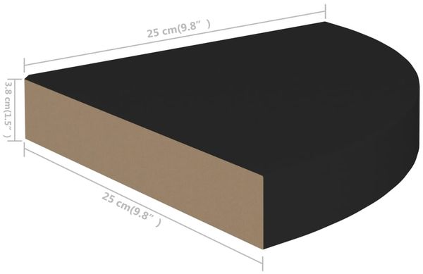 vidaXL Eck-Schweberegale 2 Stk. Schwarz 25x25x3,8 cm MDF 323899 Bild 8