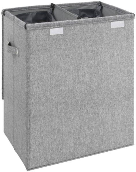 vidaXL Faltbarer Wäschekorb Grau 51x34,5x59 cm Leinenimitat Stoff 351040 Bild 4