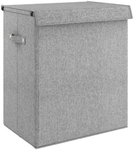 vidaXL Faltbarer Wäschekorb Grau 51x34,5x59 cm Leinenimitat Stoff 351040 Bild 9
