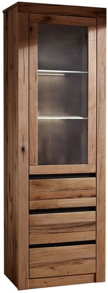 Vitrine Wild-/Zerreiche 62x42x191 natur geölt MONTREUX #121