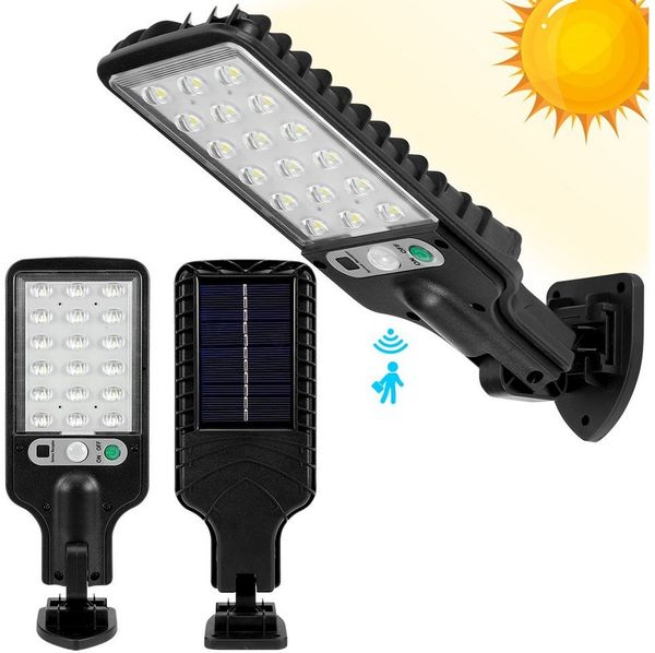 MUPOO LED Solarleuchte Solarleuchte für Außen,LED Solar Straßenlaterne, Solar Straßenlampe mit Bewegungssensor, 180° Einstellbar Solarlampe für Außenwand,Garten,Straße,Veranda