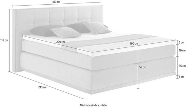 Places of Style Boxspringbett Vinton, aus massiver Eiche, verschiedene Härtegrade (auch H4) Bild 4