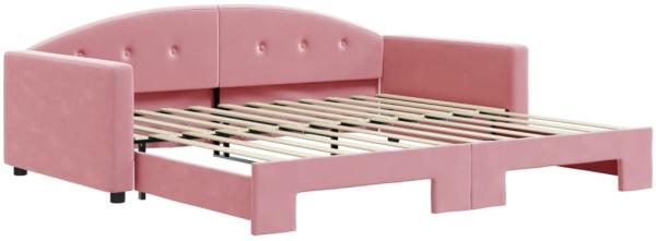 vidaXL Tagesbett Ausziehbar Rosa 100x200 cm Samt 3197311