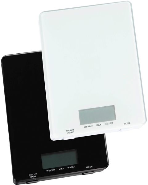 Schäfer Digitale Küchenwaage LCD-Bildschirm 4 Sensoren Wandhaken Aut. Ein/aus-Funktion Weiß
