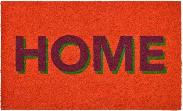 Giftcompany - Fußmatte Türmatte Kokos Vinyl 45x75cm HOME Neon Orange 1020801011