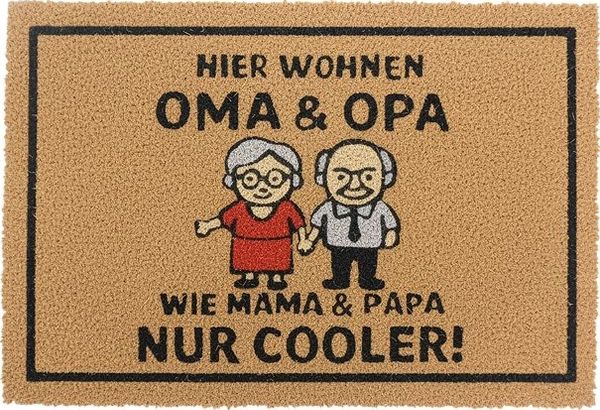 Relaxdays Kokos Fußmatte mit Spruch 60x40 cm