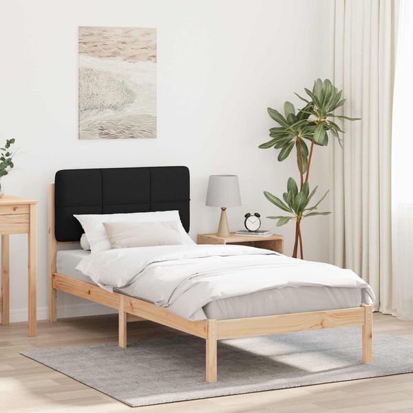 vidaXL Bettgestell mit gepolstertem Kopfteil Schwarz 80 x 200 cm 878011