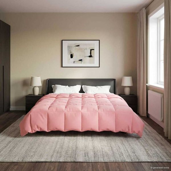 vidaXL Winterbettdecke Gepolstert Rosa 240 x 260 cm Mikrofaser 42026120