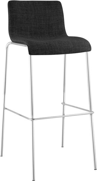 CLP Barhocker Hover stapelbar Stoffbezug Vierfußgestell bis 150 kg,dunkelgrau chrom