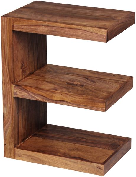 Beistelltisch Mumbai 60cm Sheesham Massivholz braun Landhausstil Bild 2