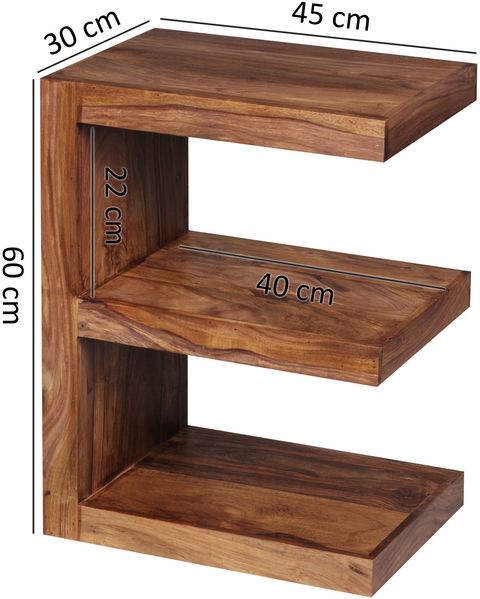 Beistelltisch Mumbai 60cm Sheesham Massivholz braun Landhausstil Bild 7