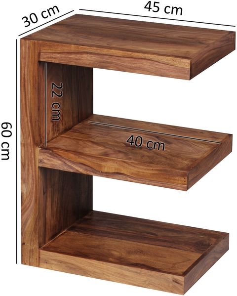 Beistelltisch Mumbai 60cm Sheesham Massivholz braun Landhausstil Bild 8