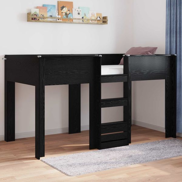 vidaXL Etagenbett für Kinder Schwarz Eichen-Optik 100 x 200 cm 3410500