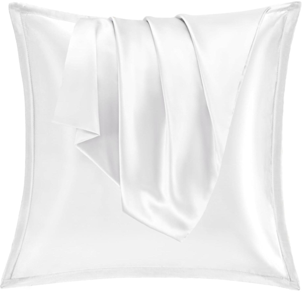 Satin Kissenbezug 80x80 2er Set Weich Silk Pillowcase Seidenkissenbezug Curly