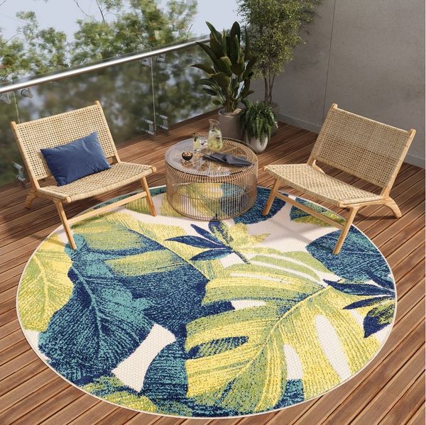 Tapiso Outdoorteppich PATIO, rund, Höhe: 6 mm, Indoor, Outdoor, Wohnzimmer, Balkon