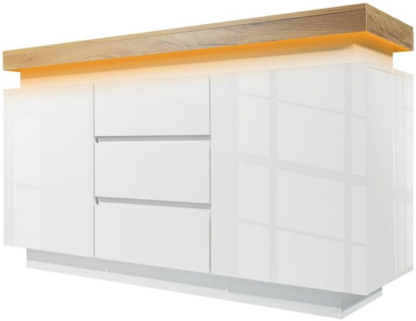 SeedWave Kommode mit 3 Schubladen und 2 Fächern, 440L Stauraum, verstellbare Regale, LED-Licht, leise Schienen, Anti-Kipp-Design und rutschfeste Polster