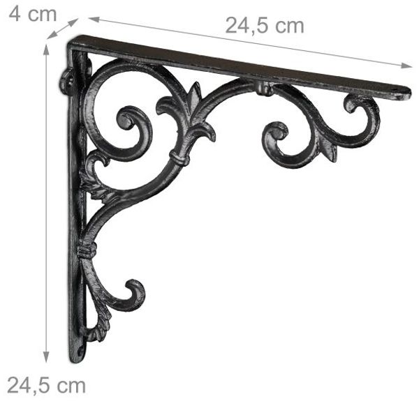 Relaxdays 4 x Regalwinkel antik schwarz Bild 5