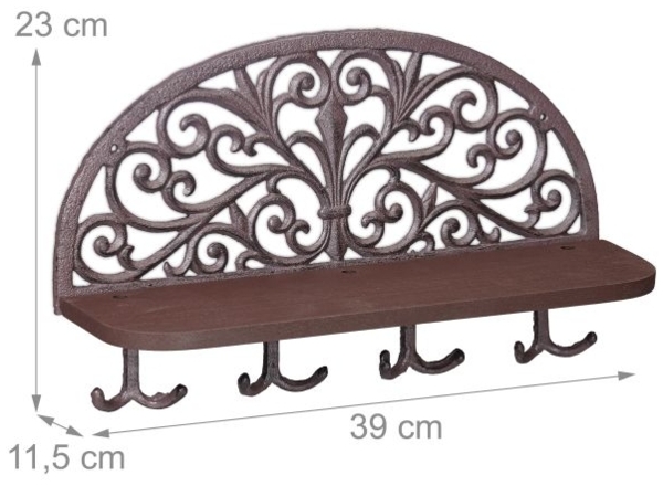 4 x Wandgarderobe mit Ablage braun 10040942 Bild 4