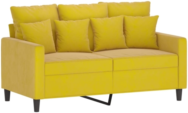 vidaXL 3-tlg. Sofagarnitur mit Kissen Gelb Samt 3201716 Bild 3
