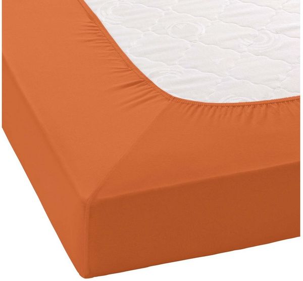 Janine Spannbettlaken Jersey Elastic, rost-orange, Größe Bettlaken:90/100x190/220 Bild 3