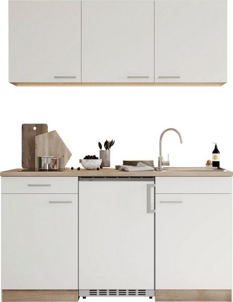 RESPEKTA Pantryküche Luis, Glaskeramikkochfeld, wahlweise Mikrowelle, Korpus Eiche Sägerau, Breite 150 cm, in exclusiver Konfiguration für OTTO