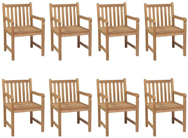 vidaXL Gartenstühle 8 Stk. mit Hellgrünen Kissen Massivholz Teak 3073084 Bild 2