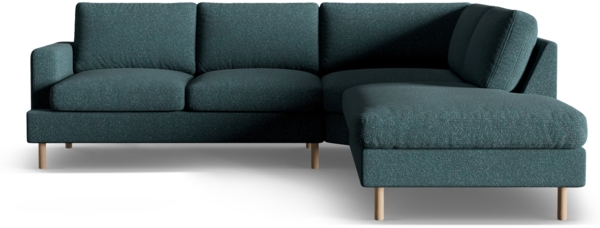 Micadoni Symmetrisches Ecksofa Aliya 5-Sitzer Rechts Strukturierter Stoff Grün Blau Melange