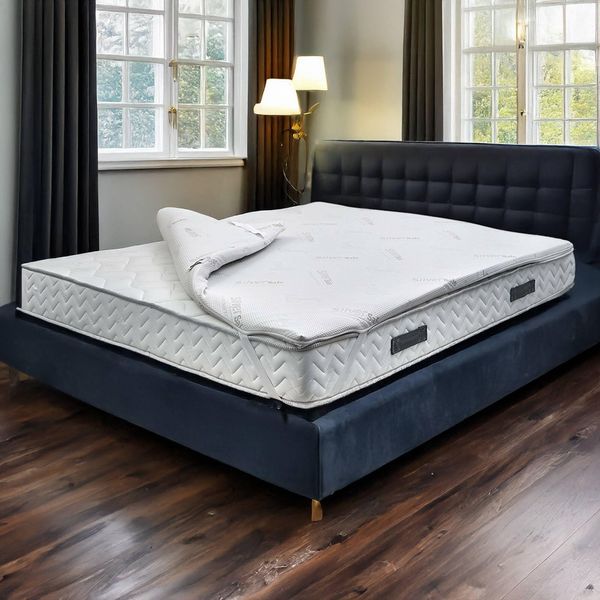Talamo Italia - Toro Doppel-Topper, Übermatratze zur Verbesserung der Körperhaltung, Topper aus Memory-Schaum, hypoallergener und atmungsaktiver Topper, 100 % Made in Italy, 140 x 190 x 5 cm