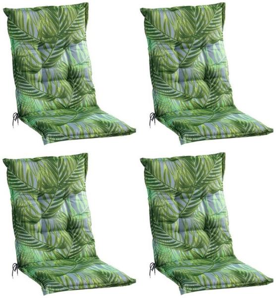 GO-DE Polsterauflage LAKEVIEW, B 50 x L 110 cm, Grün, 4er Set, (Set, 4 St), Gartenstuhlauflagen für Mittellehnstühle