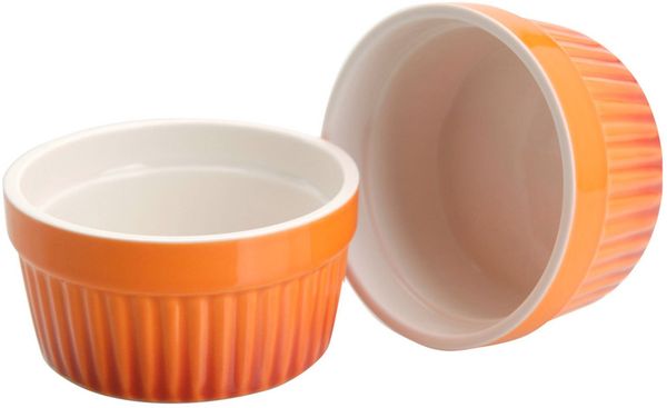 Ofenschalen Auflaufform Keramikschälchen Dipschälchen Backformen Ofenformen Backschalen 8,5cm 2er-Set Rot Orange