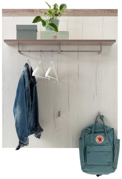 Garderobenpaneel LIV'IN Marbella, Holzwerkstoff, Weiß, Holzfarben, 95 x 113 x 35 cm