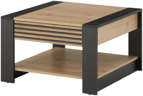 moebel-dich-auf Couchtisch FERRA (Beistelltisch, 1 Schubkasten, Stäbchenoptik), quadratisch 70x70