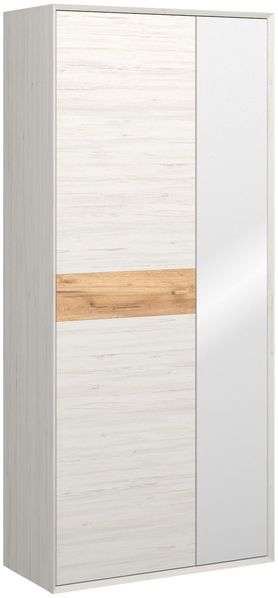 Germania 2348-247 Calvi Garderobenschrank, Pinie-Weiß-Nb./Navarra-Eiche-Nb, 41 x 88 x 196 cm